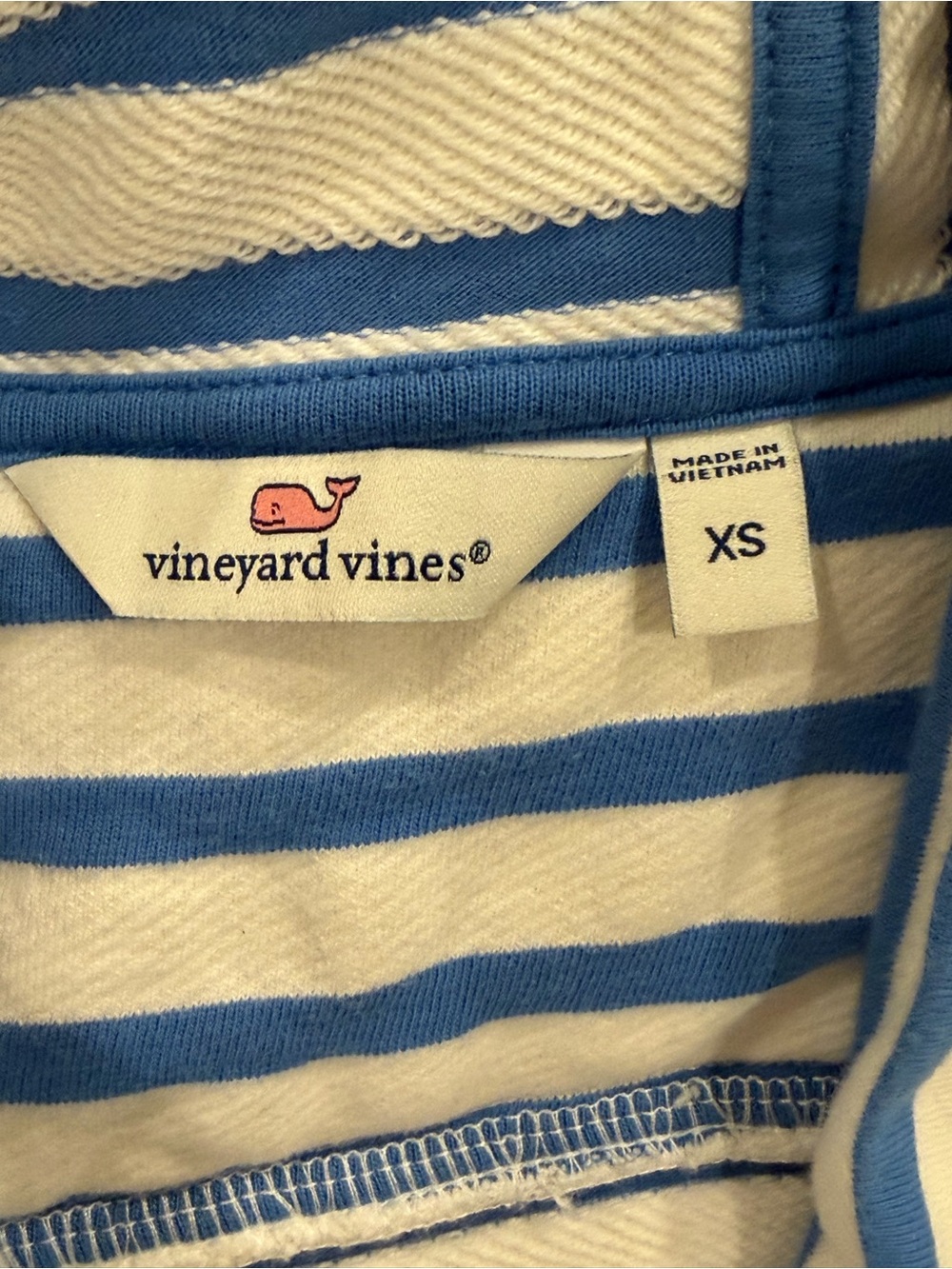 Vineyard Vines Hooded Beach Pool Striped Shep Cover Up Womens XS Blue White Swim - Picture 8 of 9